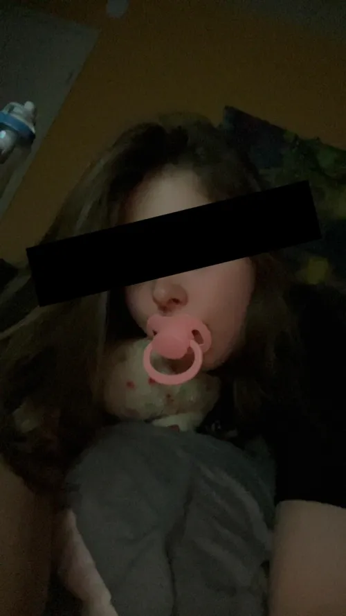 Just a relaxing night with paci and stuffies