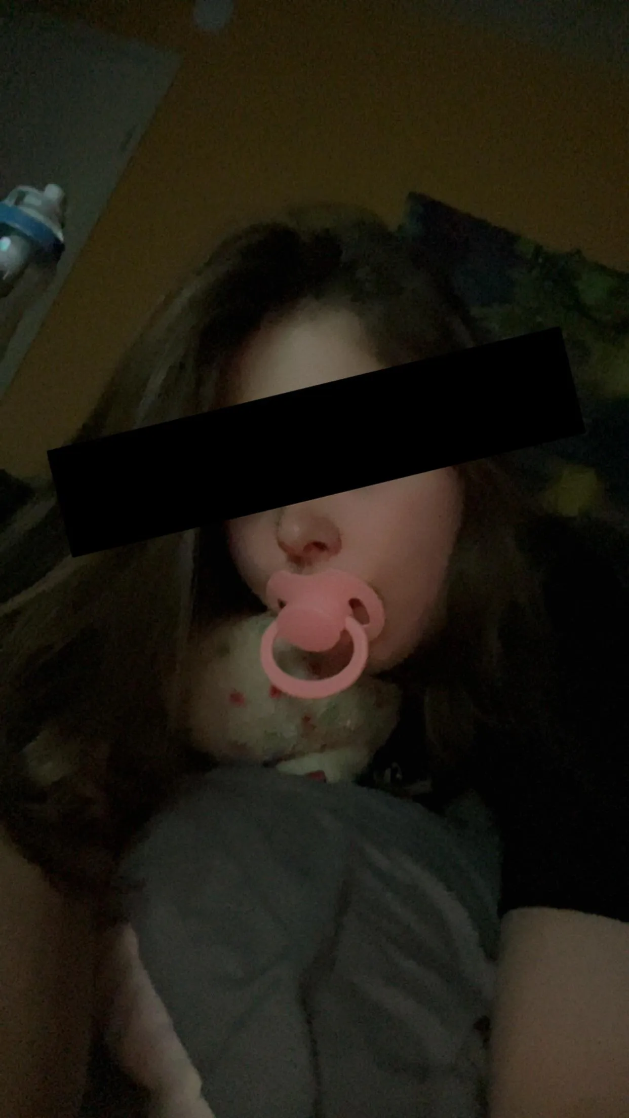 Just a relaxing night with paci and stuffies