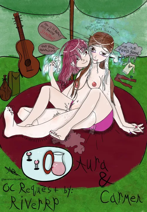 Lending a hand… (OC: Aura & Carmen. Artist: WaterWitch94)
