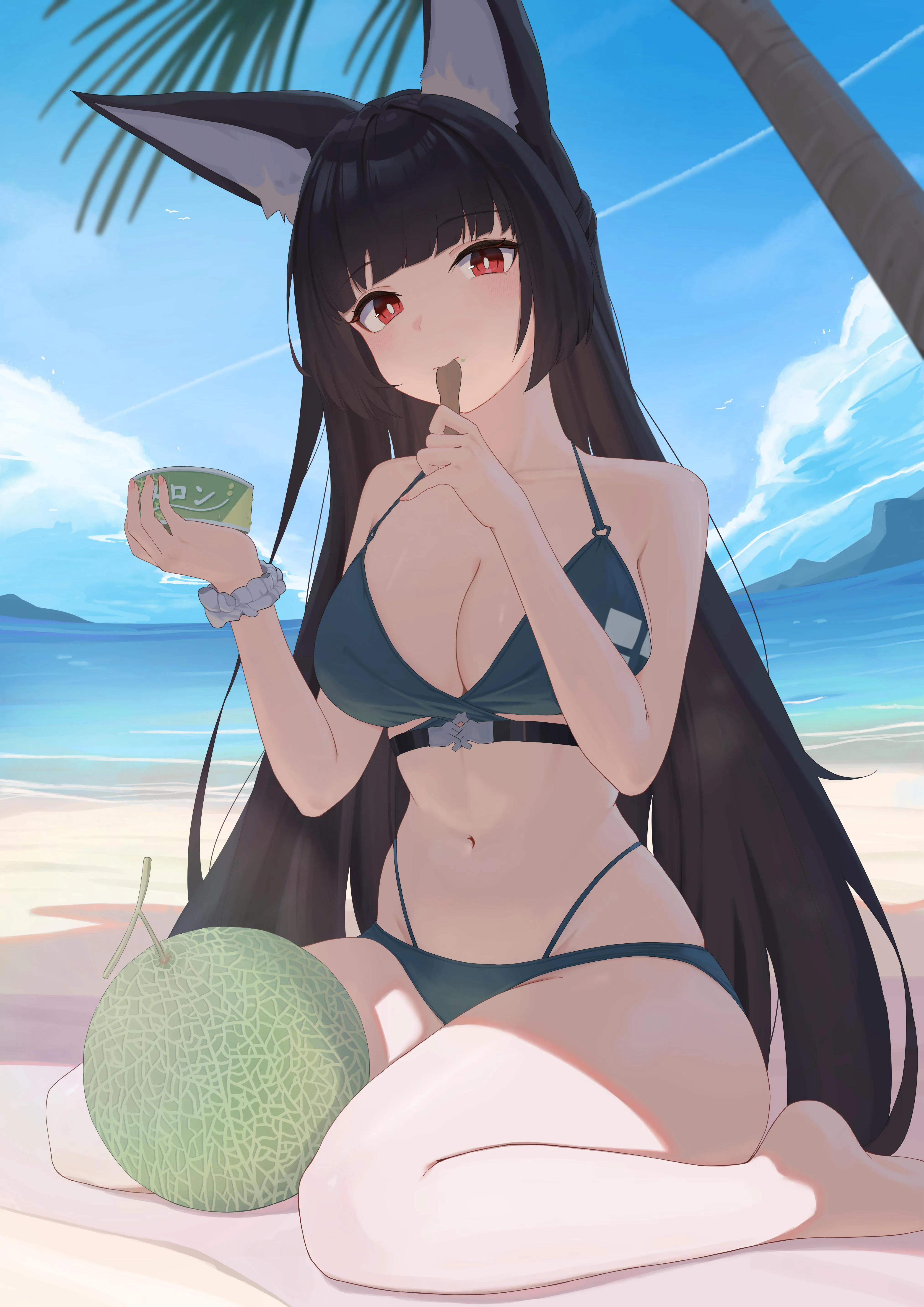 Miyabi enjoying her treat