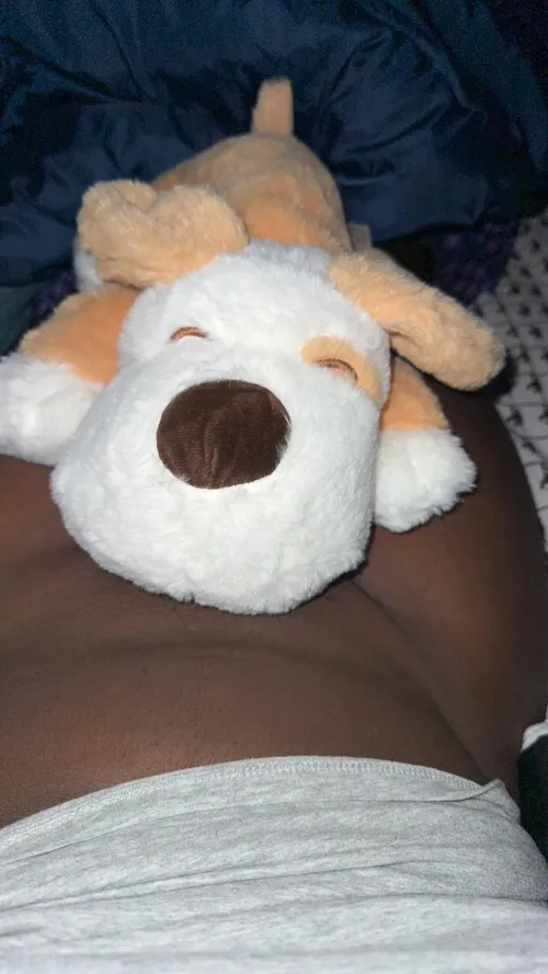 my stuffie hiding my princess parts!🤭🥰