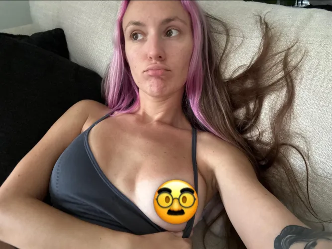 Pink hair, cute titties. You know you wanna see more