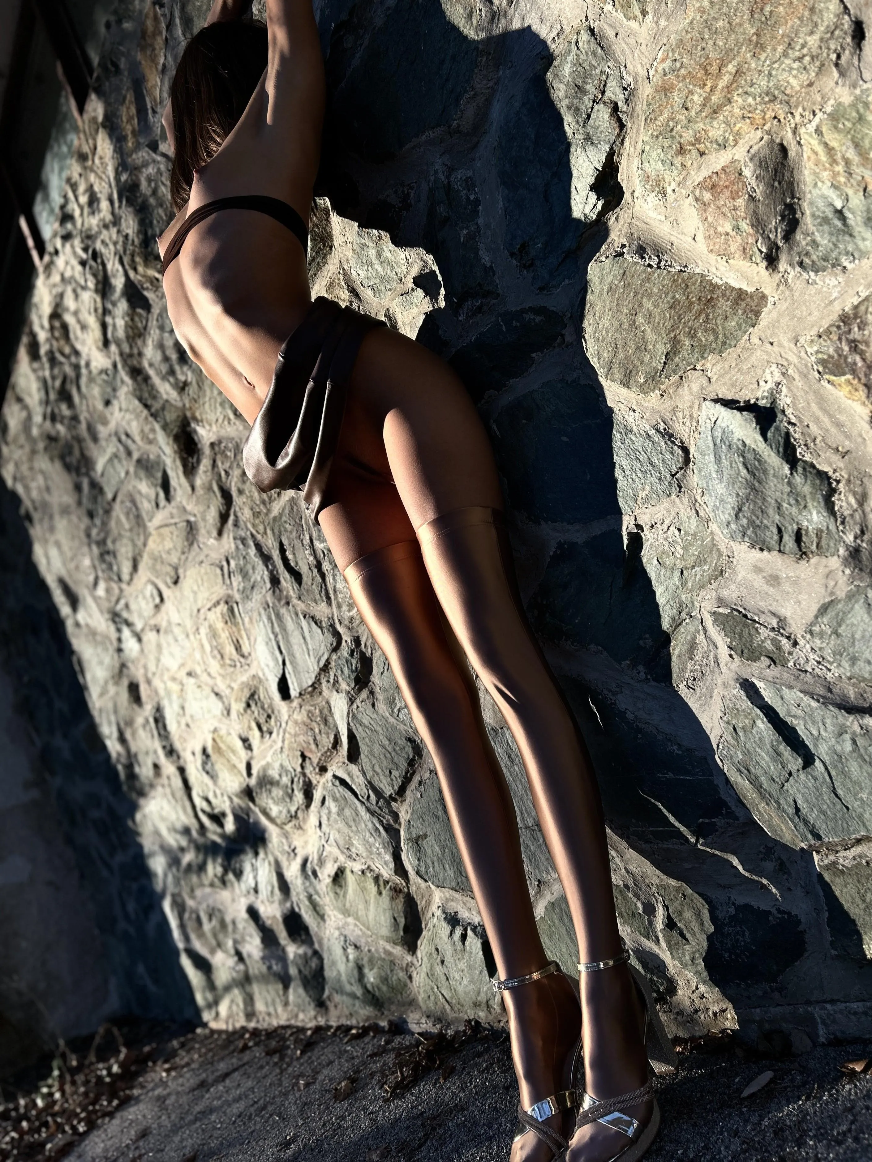 Showing off my skinny body at the parking lot