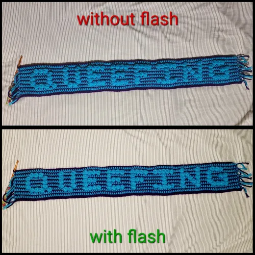 Working on a scarf 💜