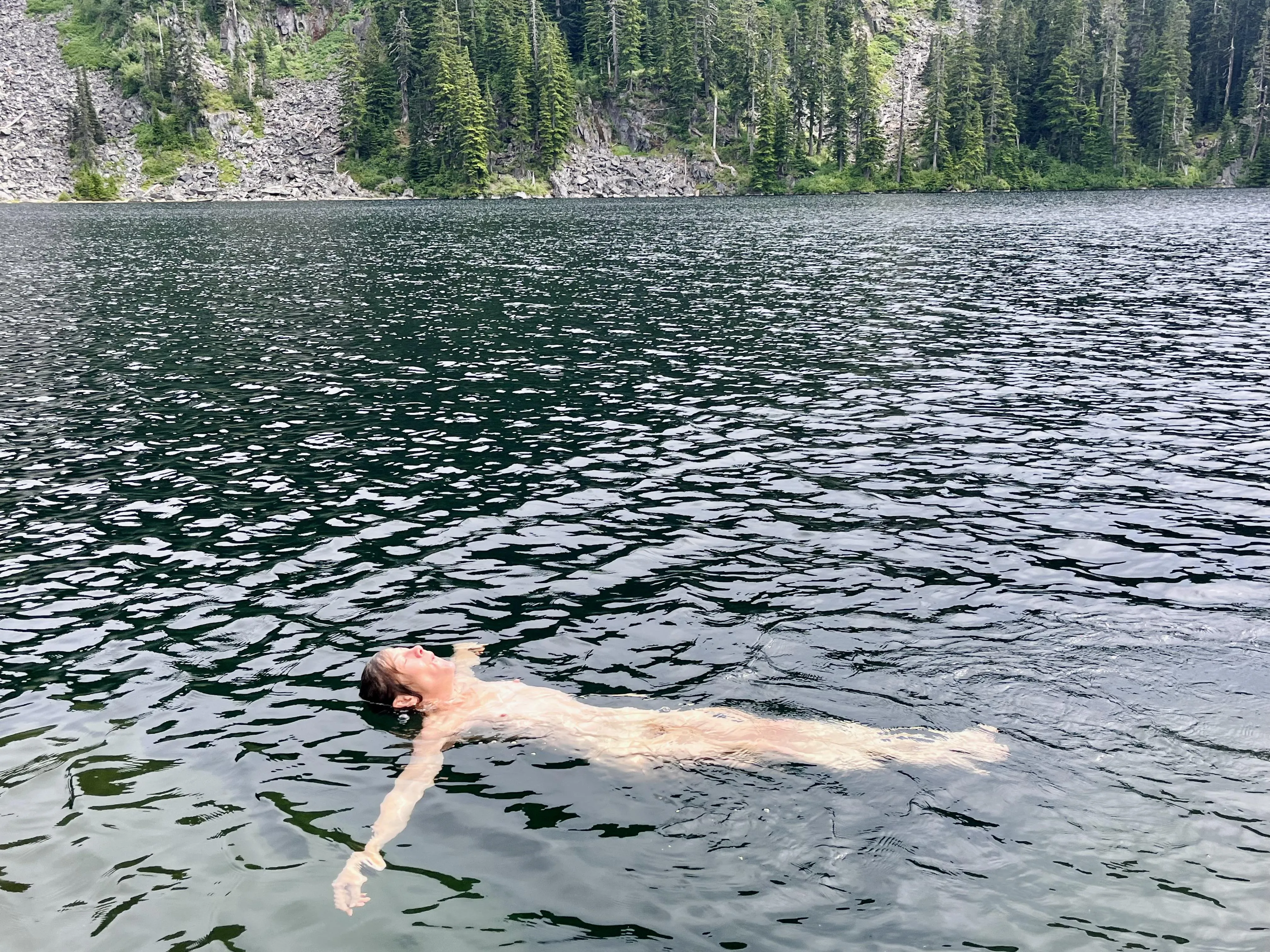 Alpine lake dip
