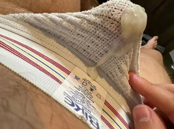 Couldn’t help but rub the bulge…