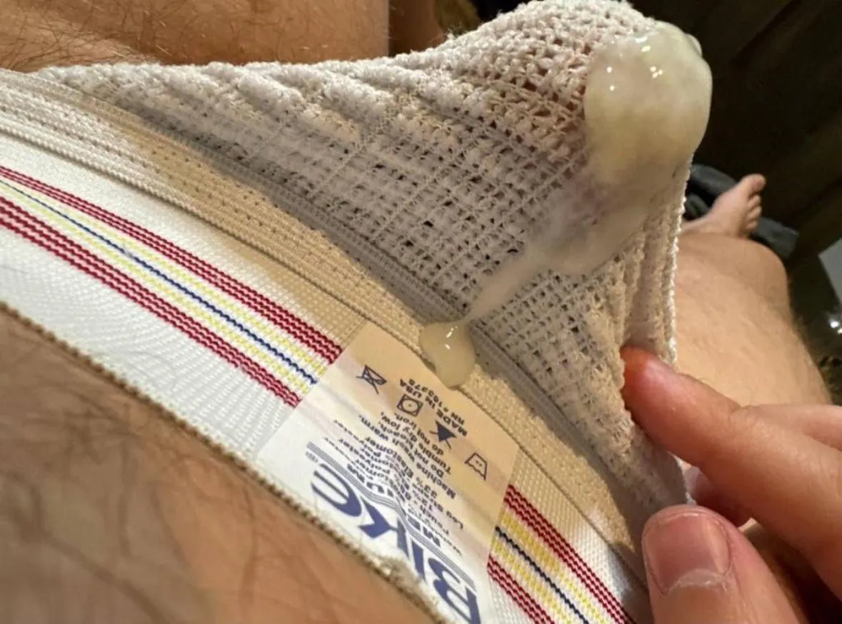 Couldn’t help but rub the bulge…