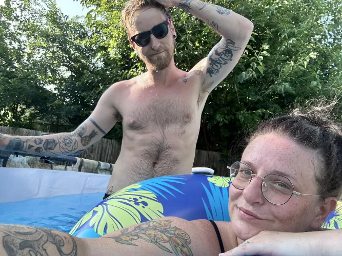 Enjoying the pool. ;p