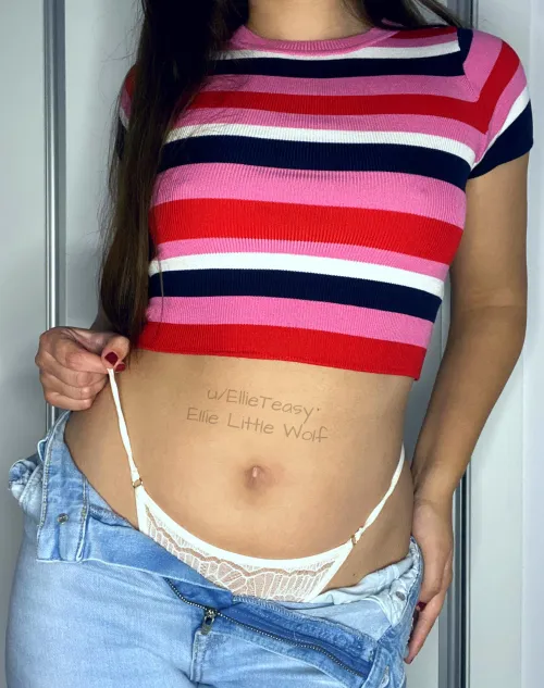 Giggling as I let my lace slip into view for only you