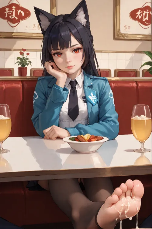 Just grabbing quick lunch with Chief on break (Stable Diffusion)