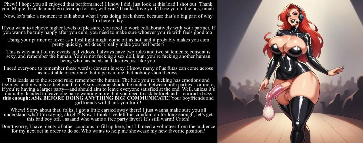 Lessons of sex with Angela Kalifa [futanari] [talk show] [consent and acceptance] [casual sex]