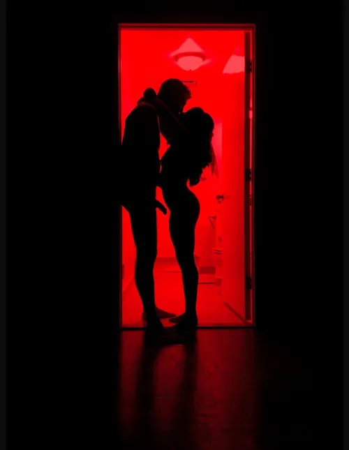 Painted in passion, stripped of everything but desire. Red says it all.