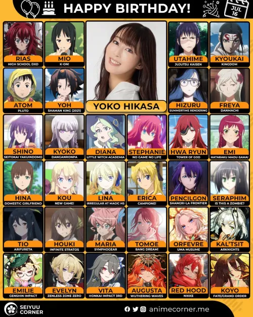 Today in Japan is Yoko Hikasa's birthday