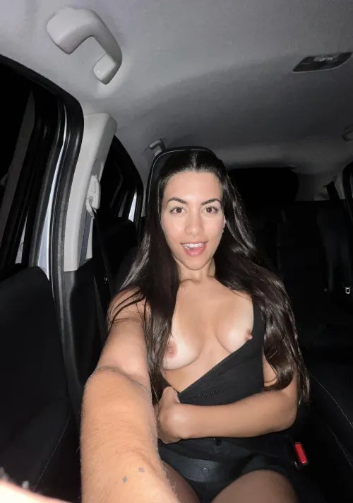 Elegant selfies in the car