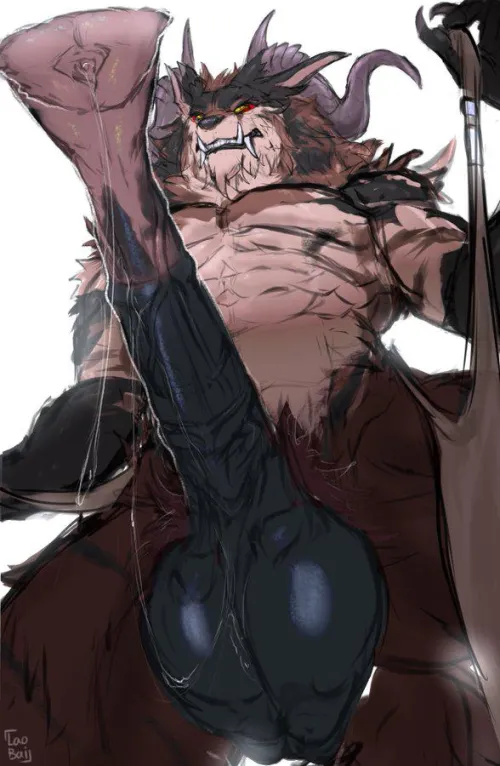 POV: Your Face Just Got Covered in his Pre (@LaoBaiArt)