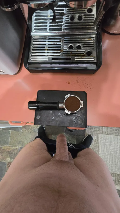Making a coffee this morning