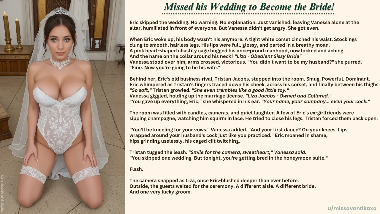 Missed his Wedding to be the Bride!