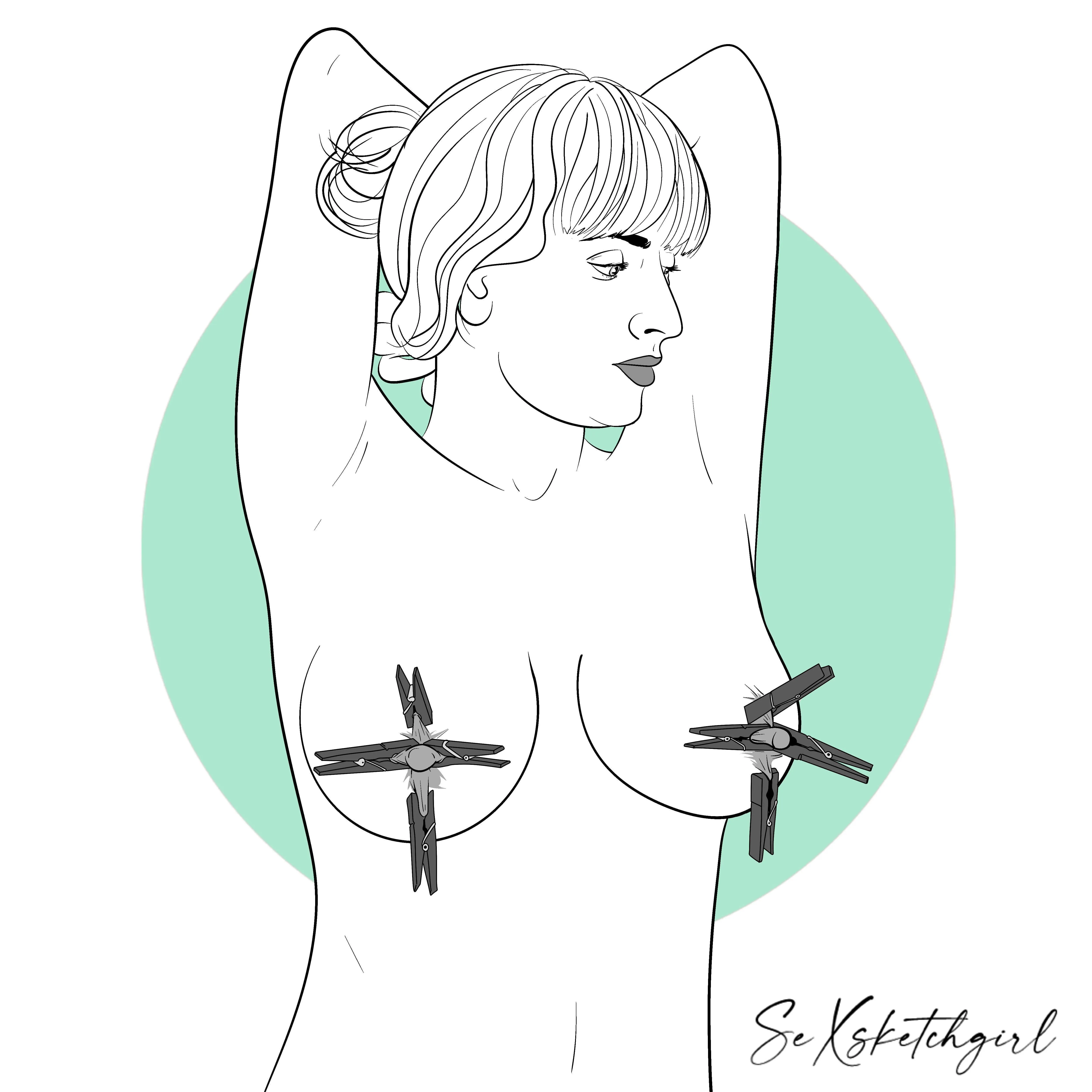 Nipple clamps (by Sexsketchgirl)