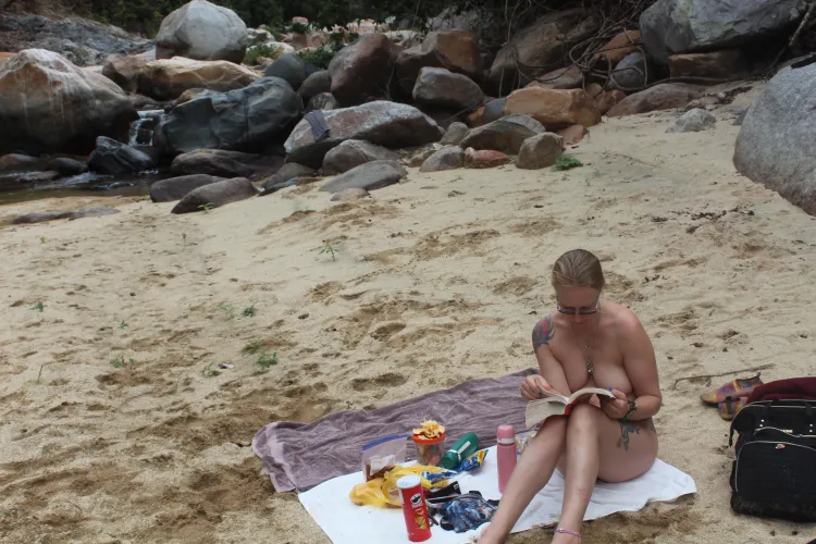 reading on the beach