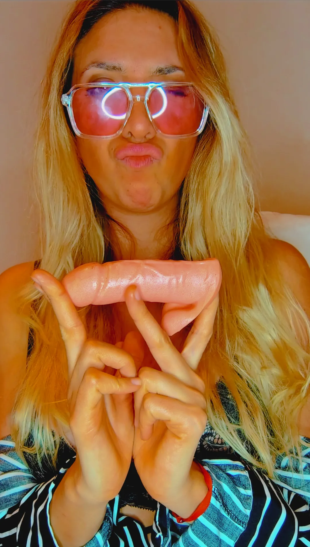 Your dick is so small that my smaller dildo is even bigger than the thing you go in there