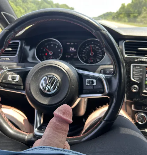 Love having my cock out on long drives