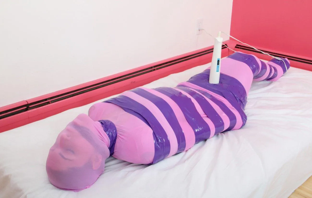 Now, that vibrator is sticking out like a lollipop.