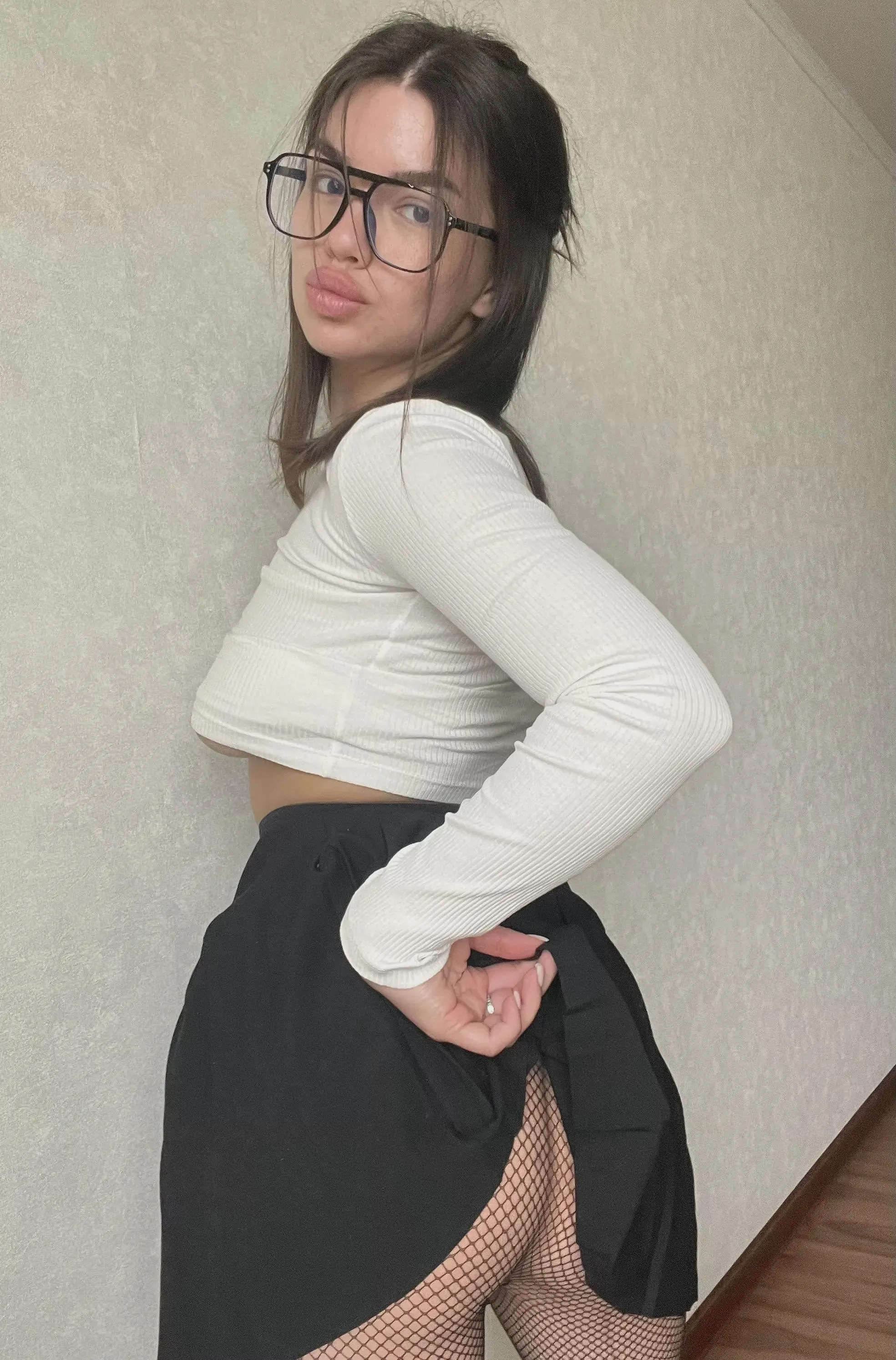 i hope my outfit is slutty enough to make my boss happy