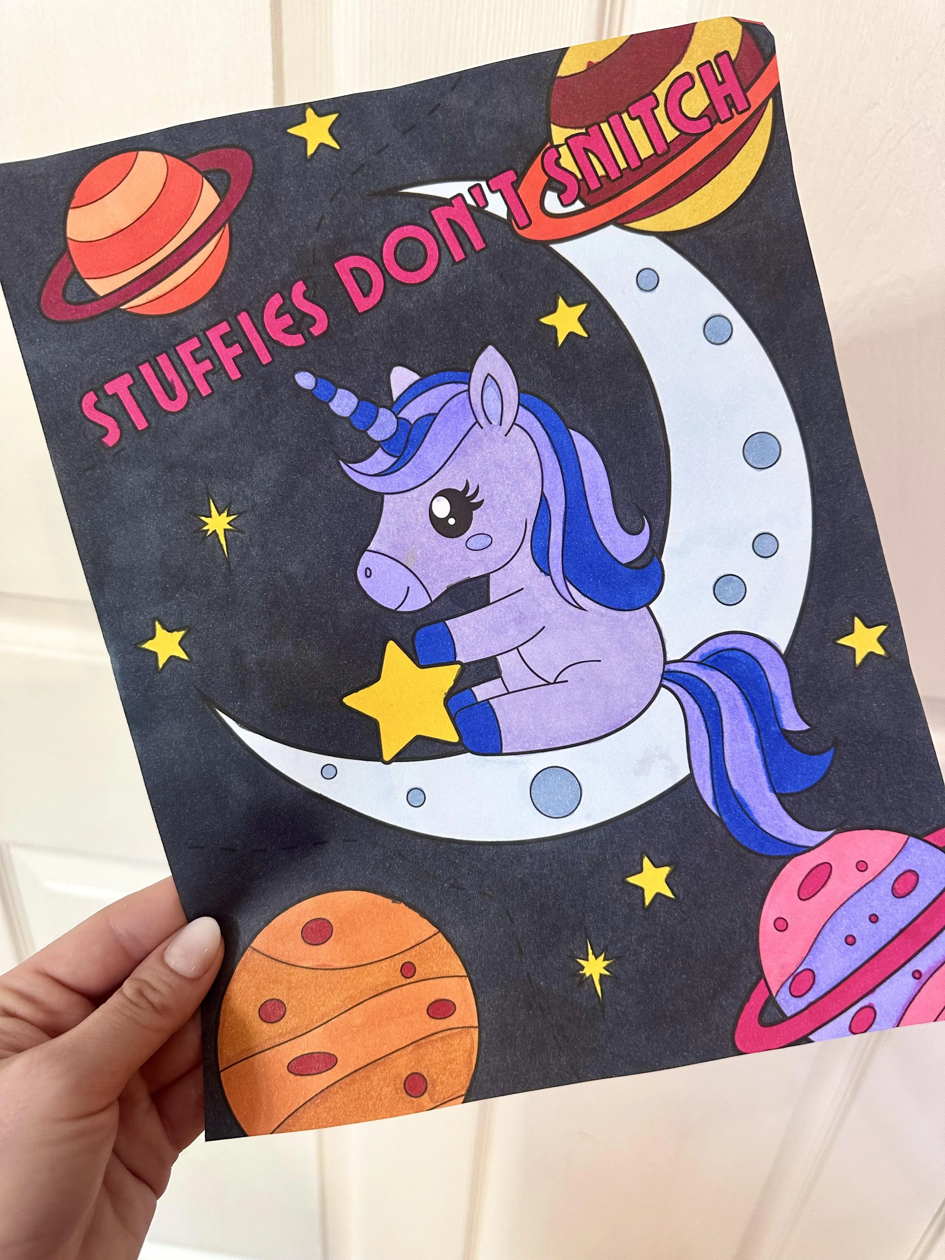 Coloring, cuddles, and criminal activity. It’s a vibe 💅