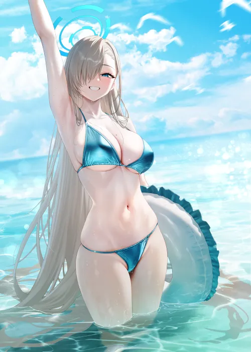 Asuna in the ocean (SOLar_bim) [Blue Archive]