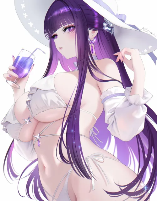 Fern in bikini and hat (Arisuwu) [Sousou no Frieren]