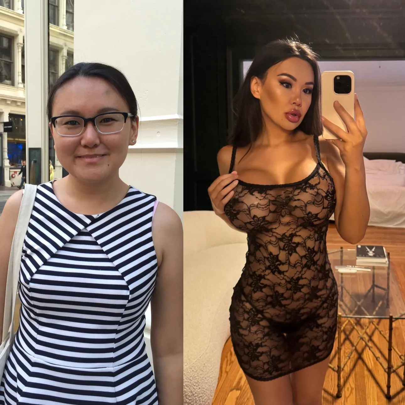 From boring nerd to plastic Asian fuckdoll