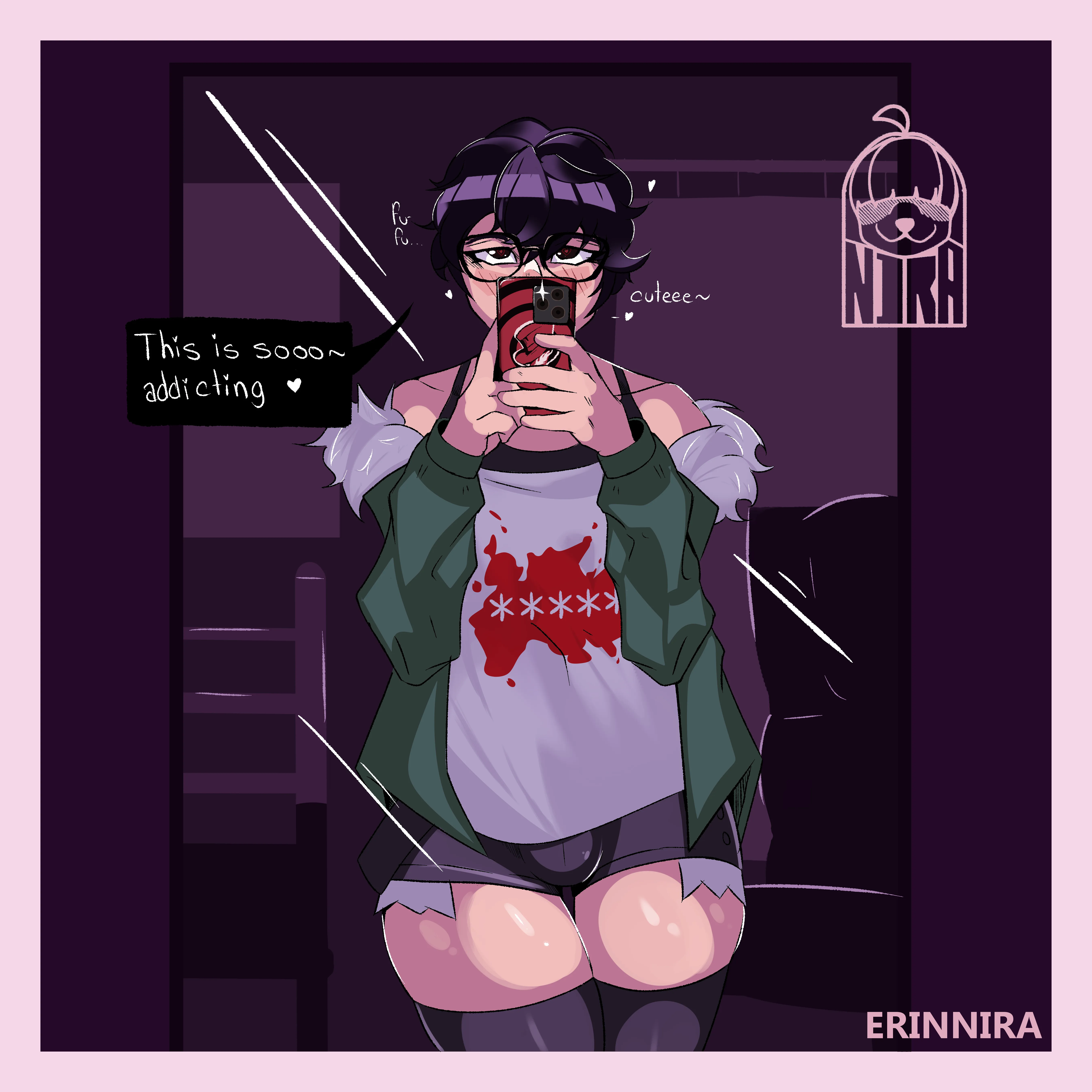 Trying on Futaba's clothes (ERINNIRA)