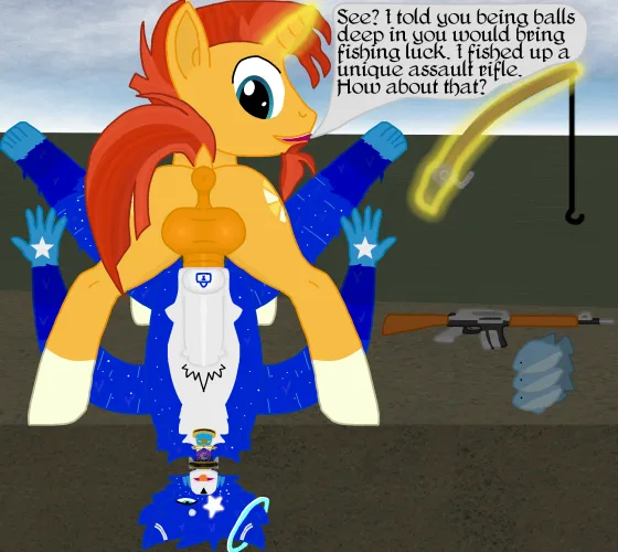 Sunburst fishing balls deep in nightsky gootraxian (OC)