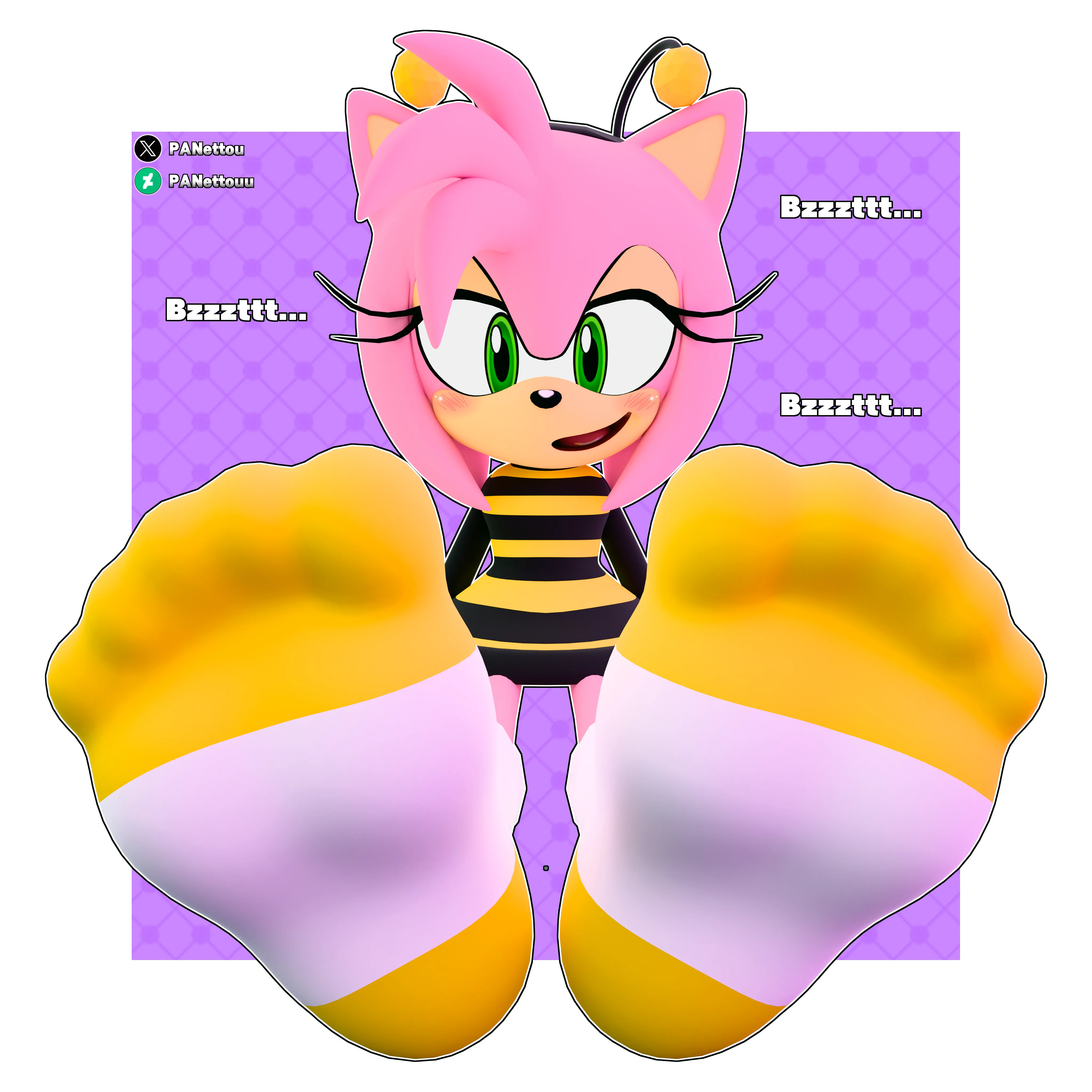 Amy rose in a bee costume