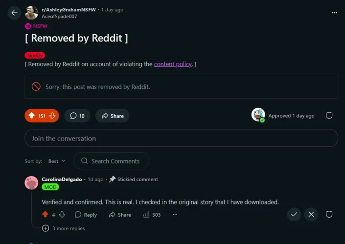 It's so strange the July 4th nip-slip post was deleted by Reddit, so what exactly can be even posted?