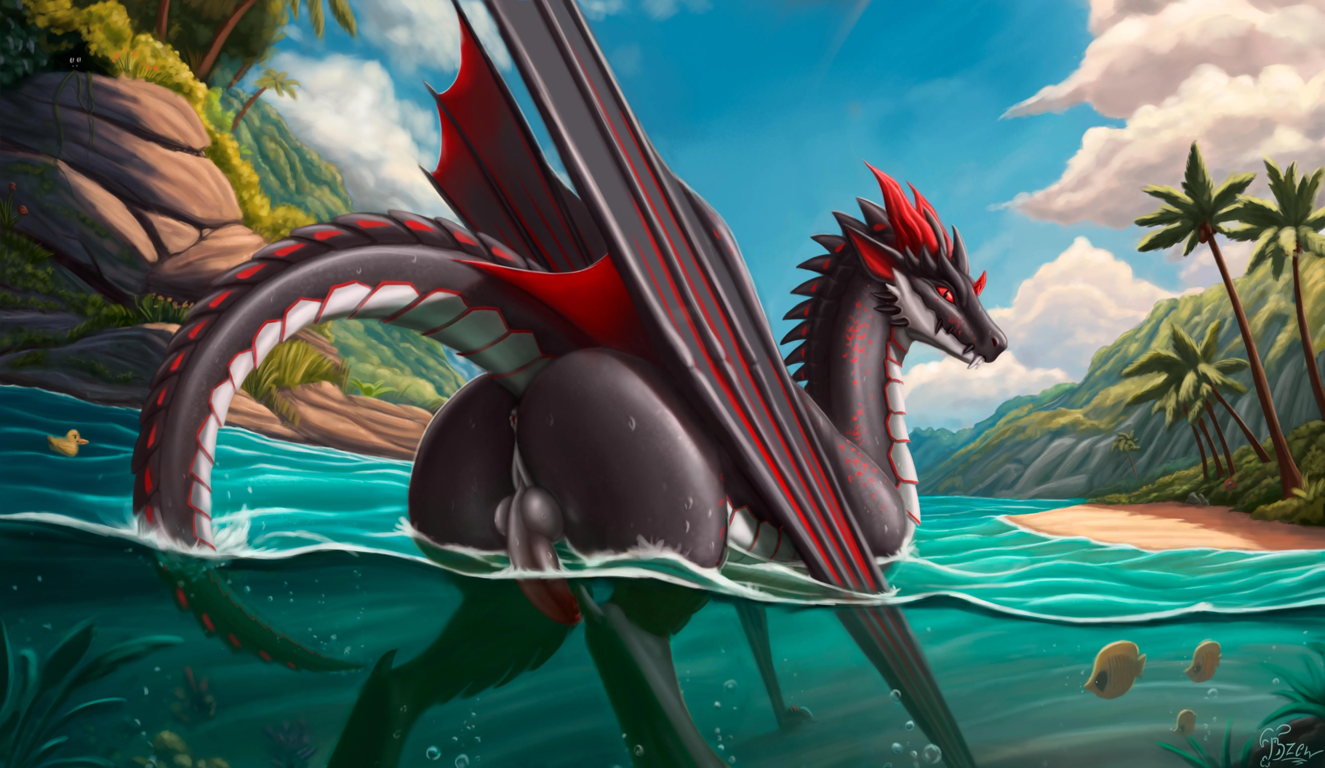 Tropical beach ych for RoiFantome (Bzew)