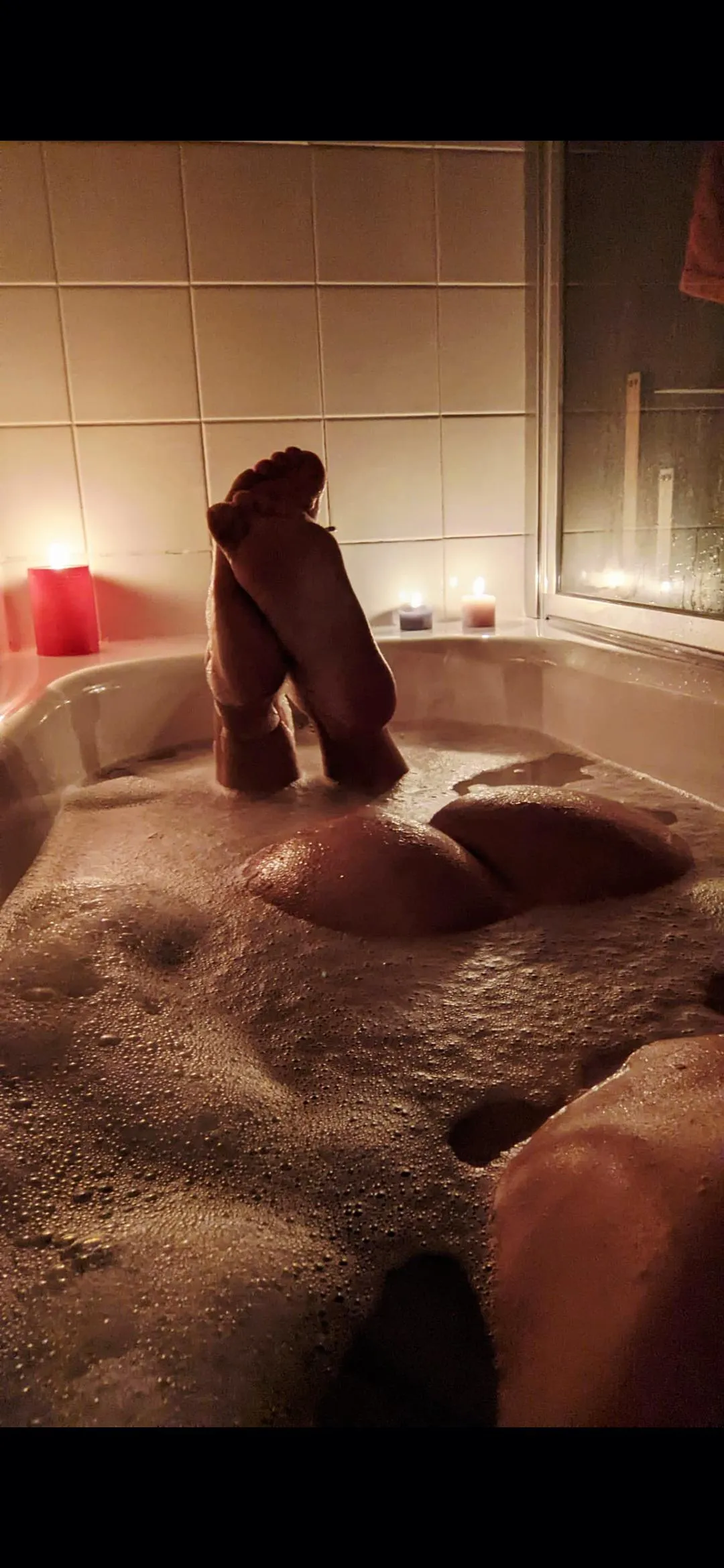 Waiting for him in the bath