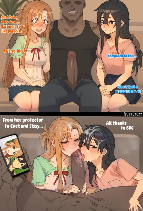 Asuna turns her boyfriend into a sissy whore.