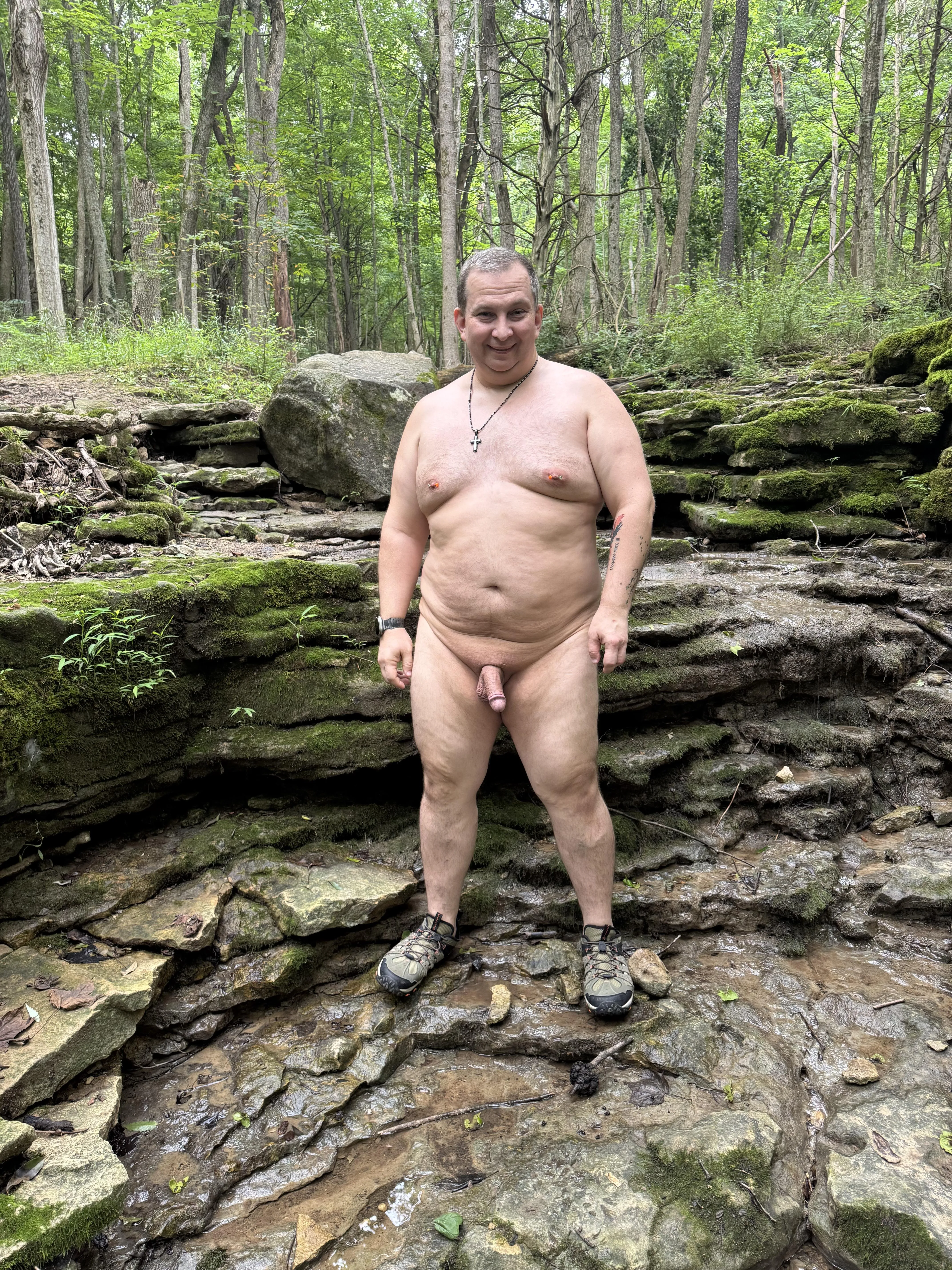 Best part of a hike is being naked.