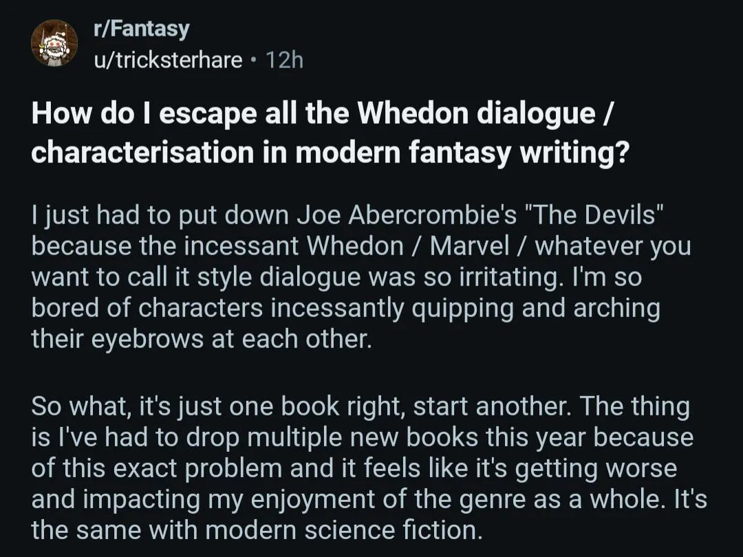 Capeshit is ruining not just cinema, but literature too