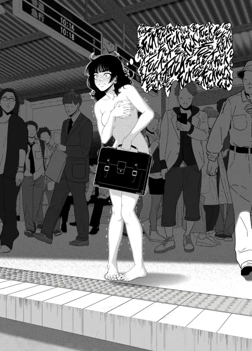 Completely naked in a crowded station.