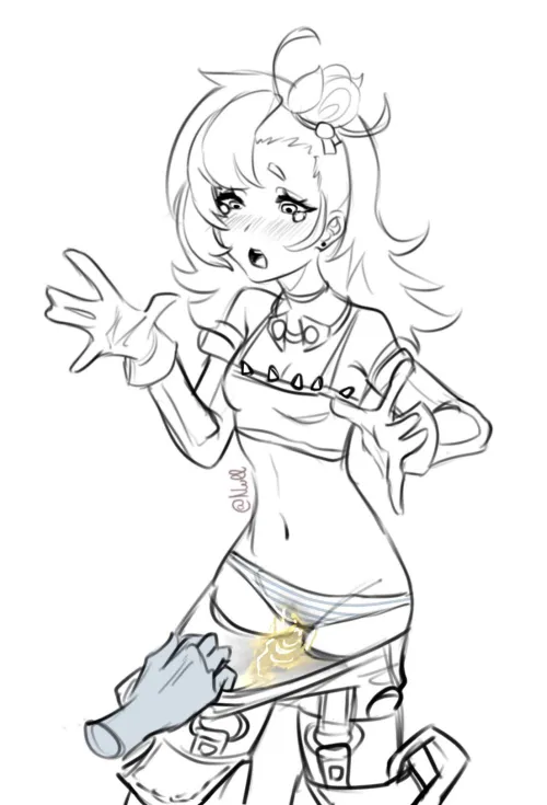 Double humiliation. Pantsed while peeing herself