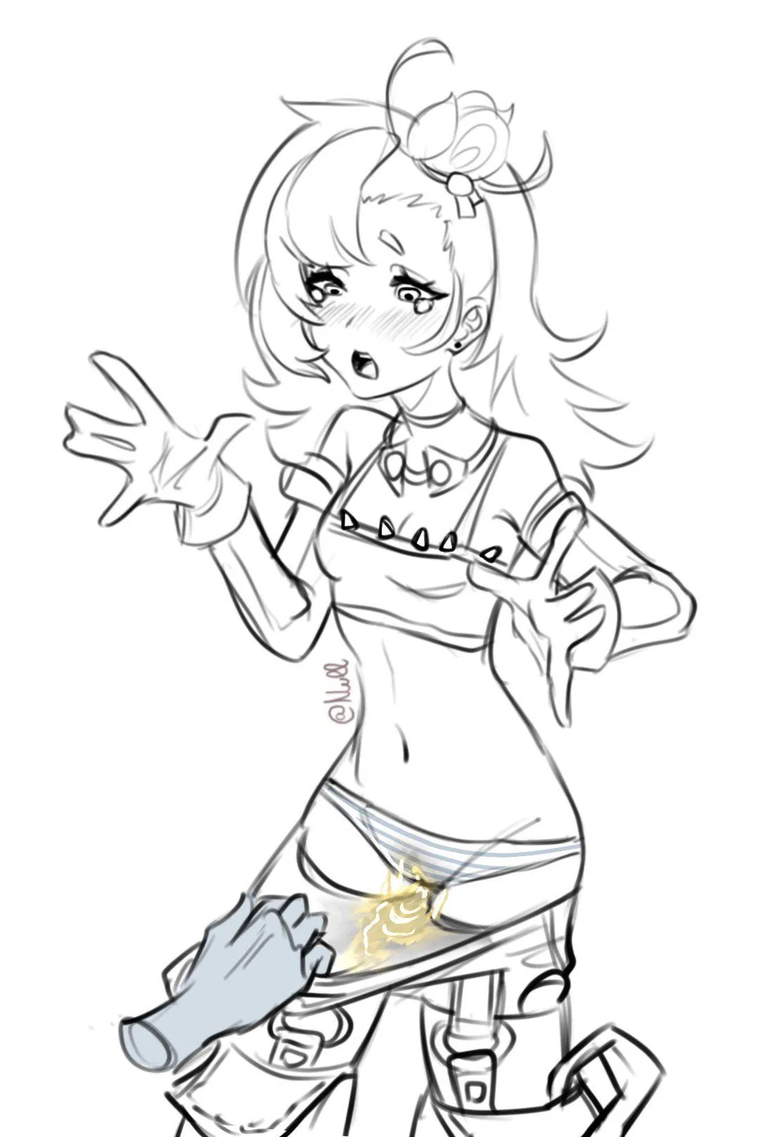 Double humiliation. Pantsed while peeing herself