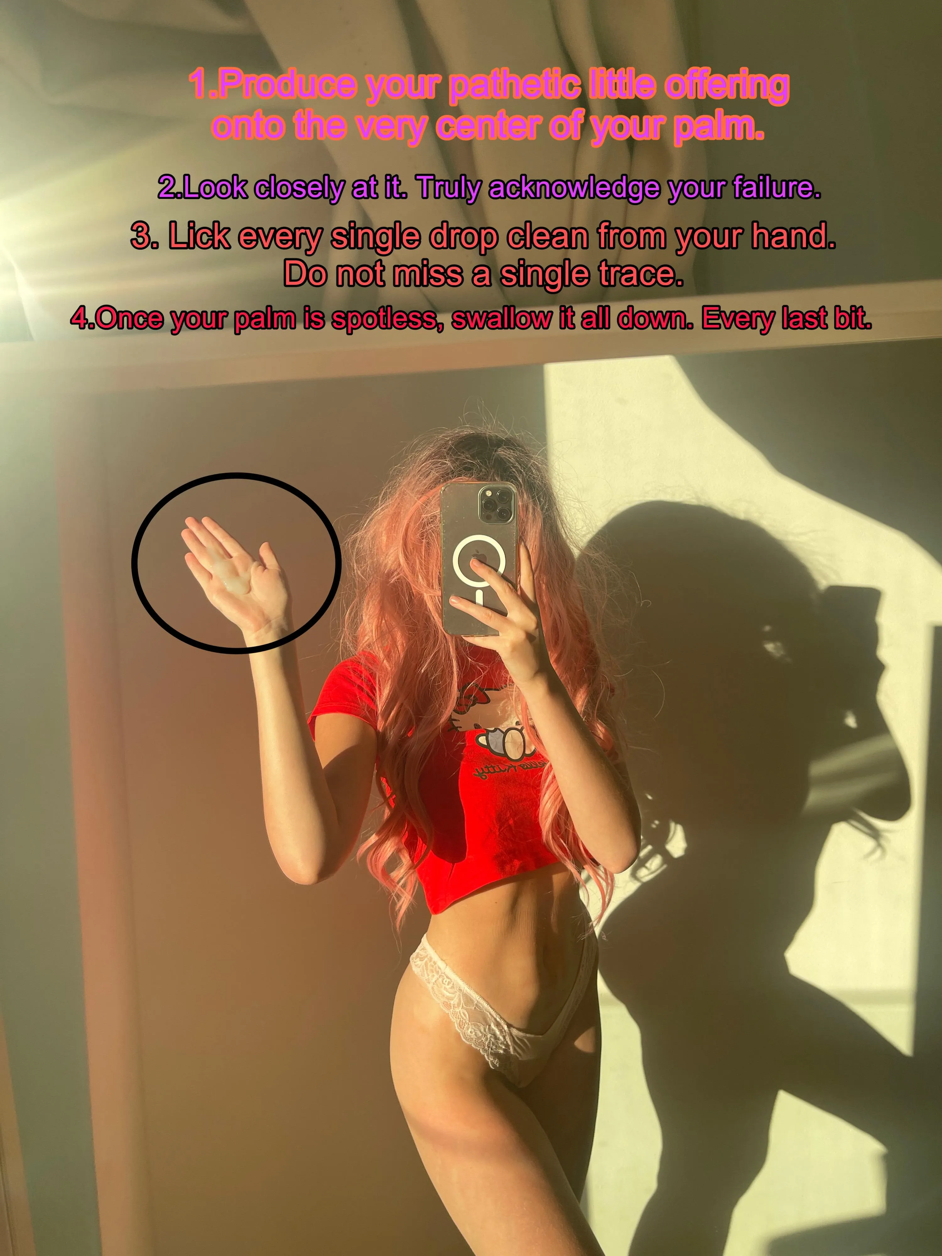 If I command you to open your mouth, what kind of hesitation would you show before consuming your failure, pathetic!👅💦😩