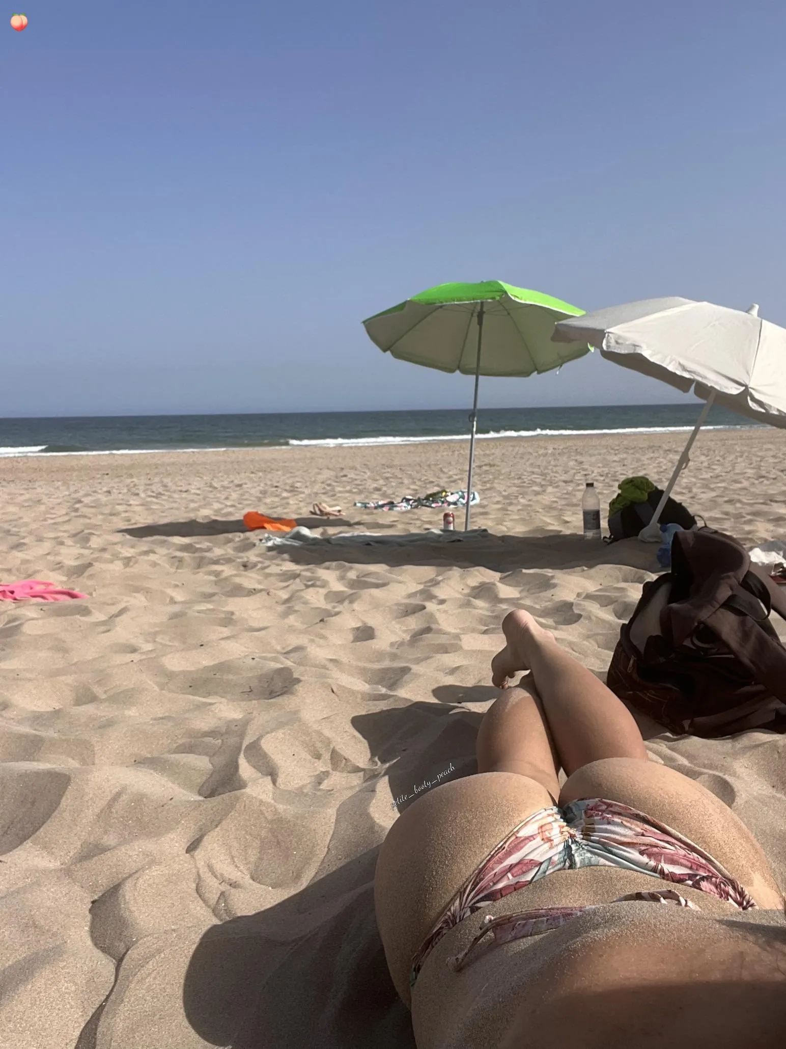 Sandy booty on the sandy beach