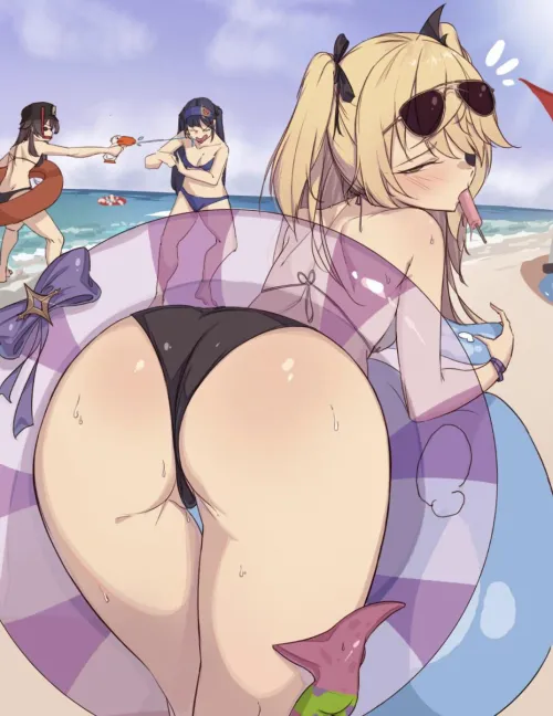 Sweaty Fischl on the beach (kkry99)