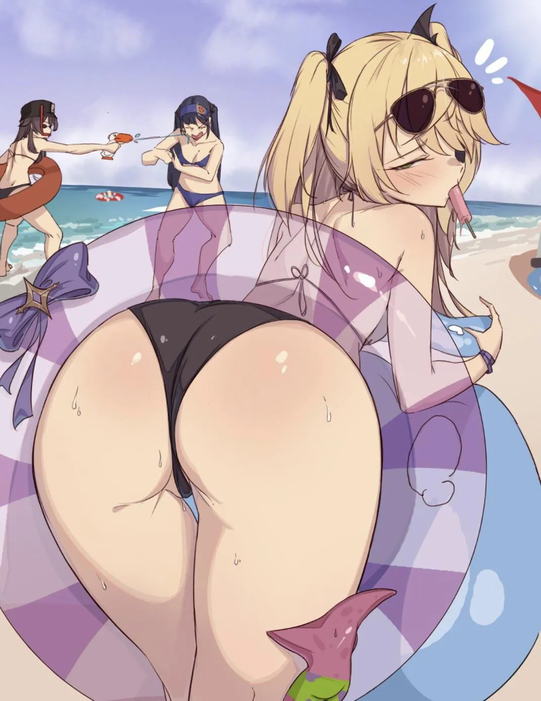 Sweaty Fischl on the beach (kkry99)