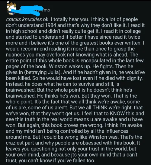 To be fair, you have to have a very high IQ to understand 1984