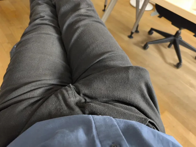 Half soft cock at work