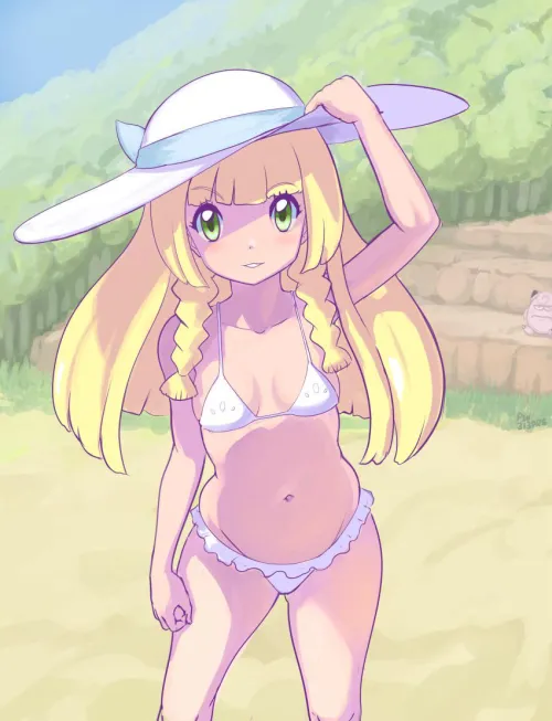 Lillie in her swimsuit